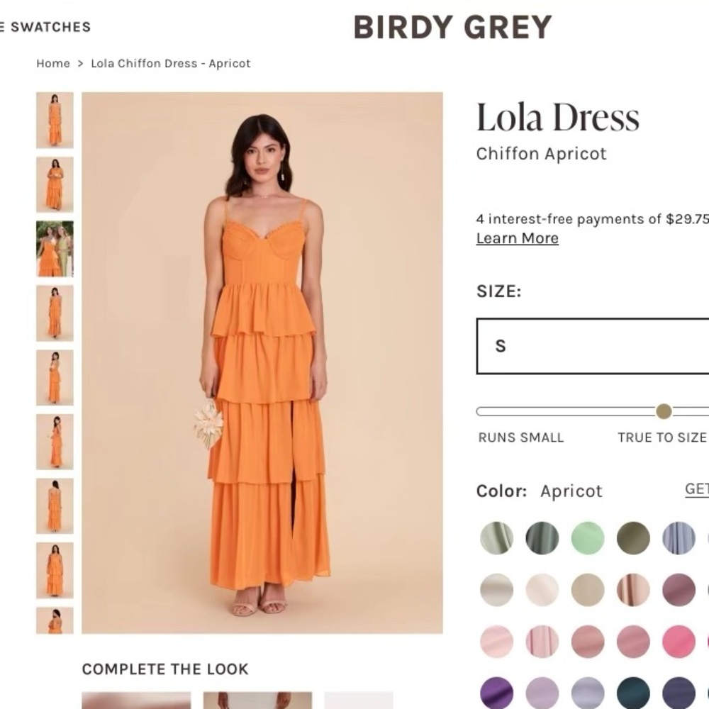 Birdy Grey Orange Ruffled Maxi Dress